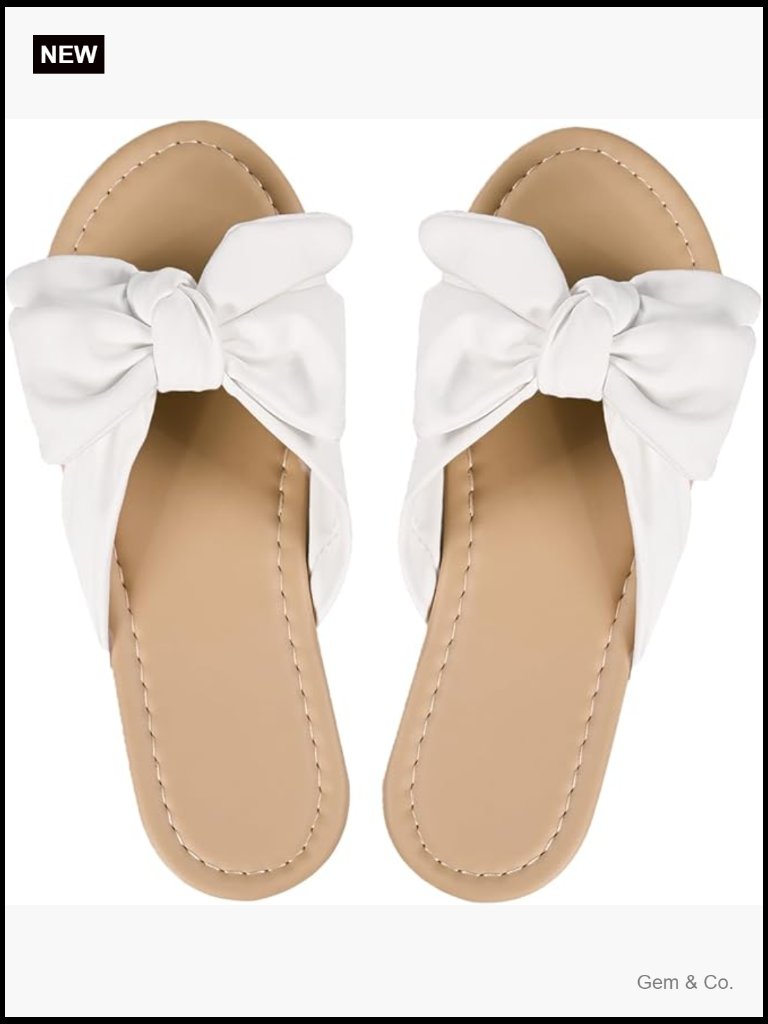 Women's Bow Knot Slide Sandals Non-Slip Sole Casual Beach Slippers